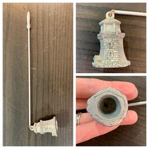 Vintage Pewter Lighthouse Candle Snuffer Made In USA Nautical Decor